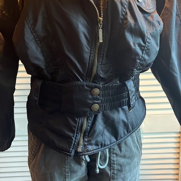 Vintage 80's OSSI  Skiwear Black Moto Style Ski Jacket Sz M - Picture 8 of 14